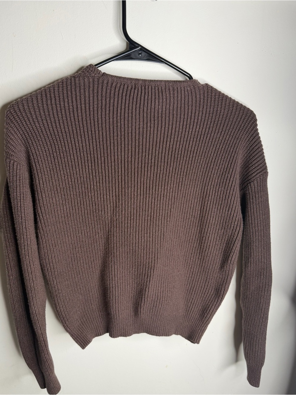 Pink Queen Brown V-Neck Twist-Front Sweater - Picture 4 of 4